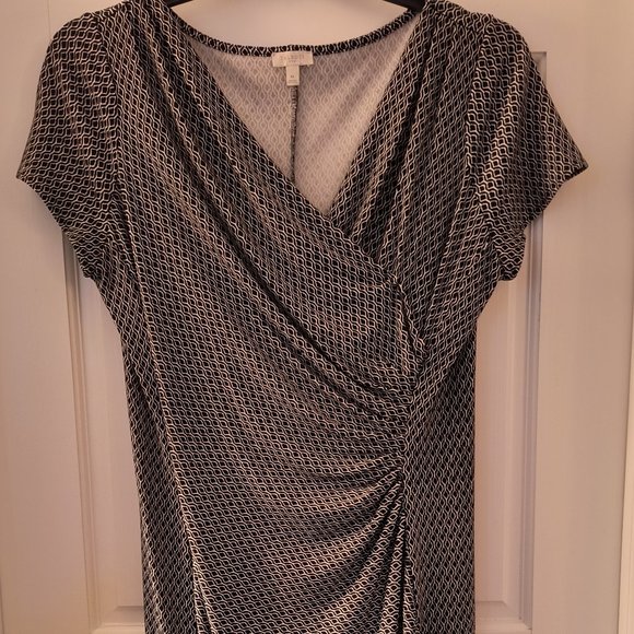 Talbots Geometric Print Dress - B/W - Size Medium (M) - Picture 1 of 9